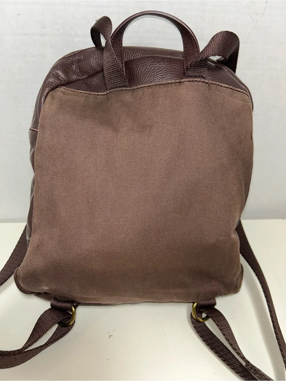 The Sak De Young Brown Pebbled Leather Zip Backpack